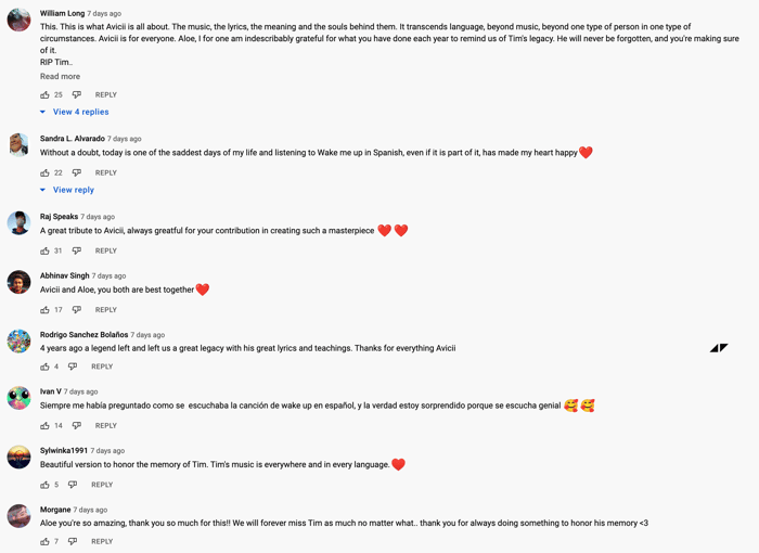Aloe-Youtube-Comments